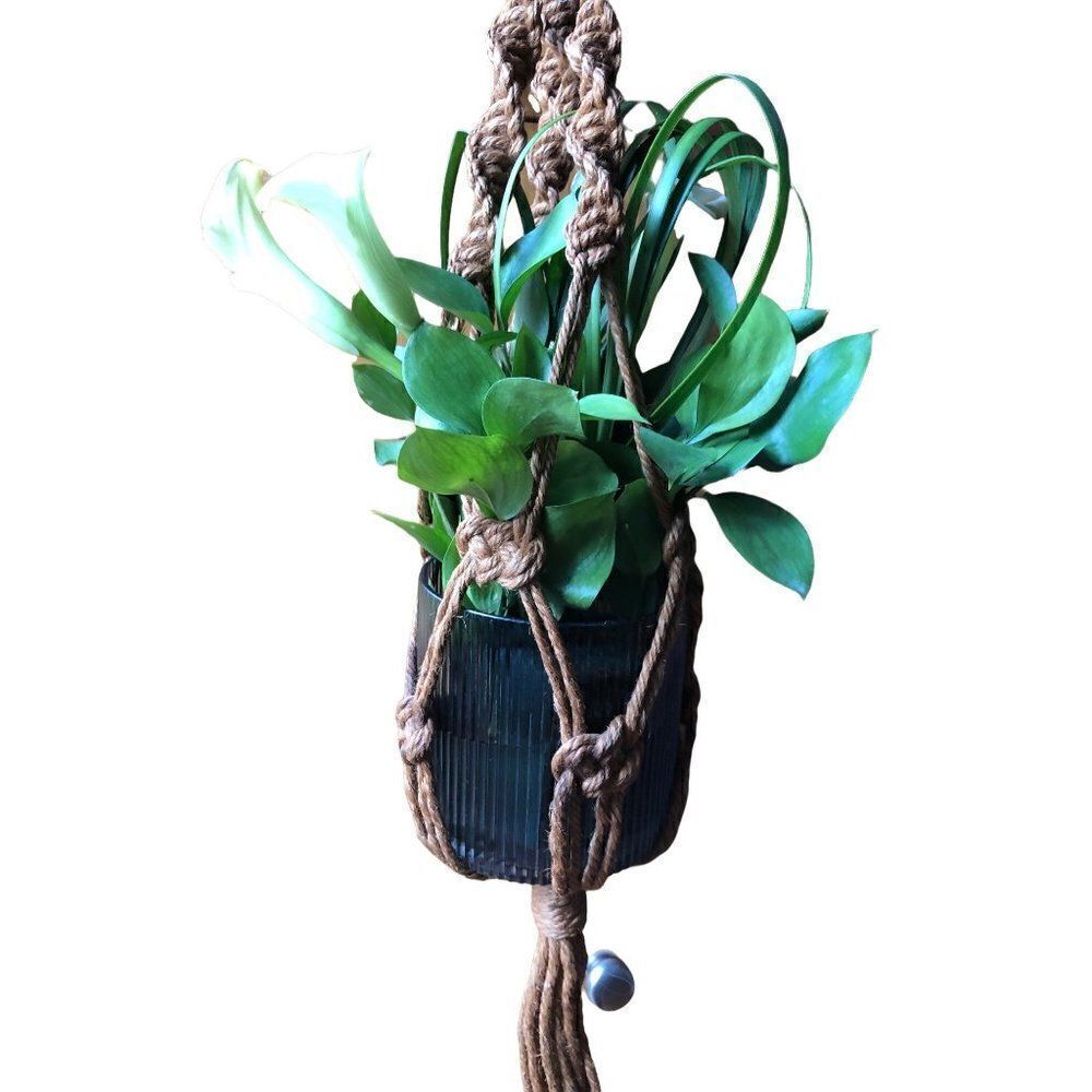 vintage macrame midcenury plant hanger